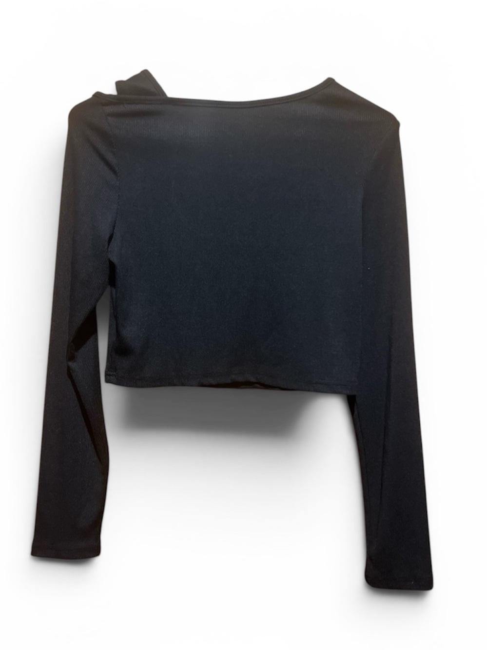 SHEIN Black Cutout Crop Top Long Sleeve - Picture 2 of 3